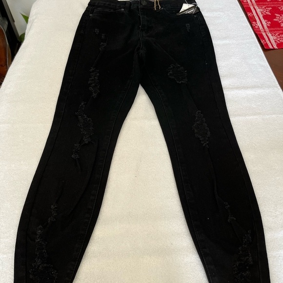 Women's Black Distressed Jeans indigo Rein - Picture 1 of 13